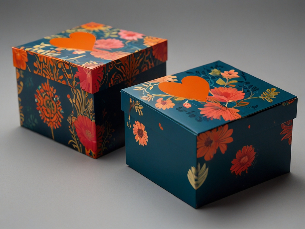 Bedruckte Stülpschachteln mit Blumendekor