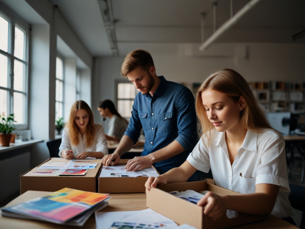 Blick in eine Design-Agentur für Produktverpackungen in einer Druckerei in Bonn