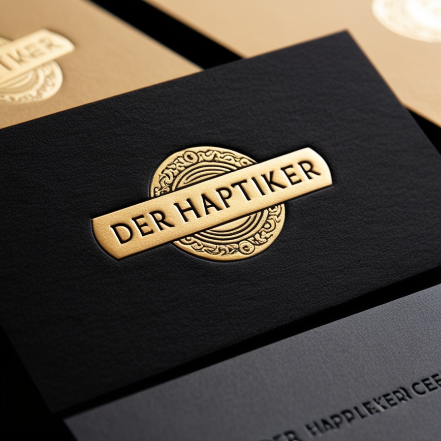 Elegante Visitenkarte mit Letterpress schwarz-gold