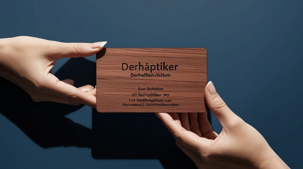 Exklusive Visitenkarte aus Holz