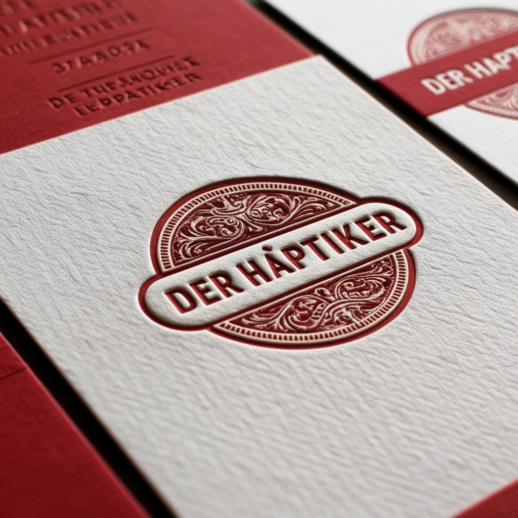 Exklusive Visitenkarte in Letterpress-Druck-Rot-Weiss