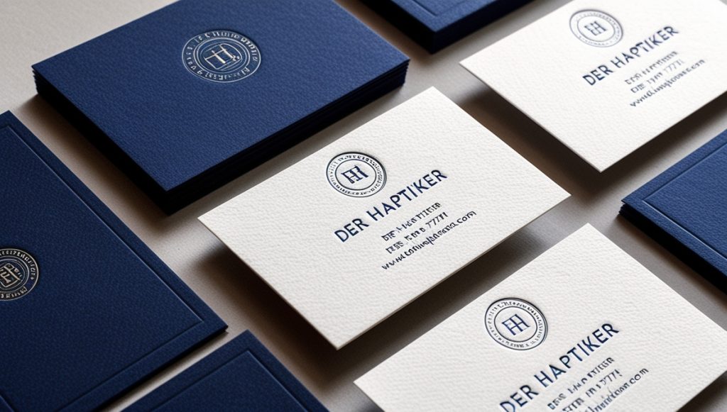 Exklusive Visitenkarte mit Logo-Prägung Letterpress