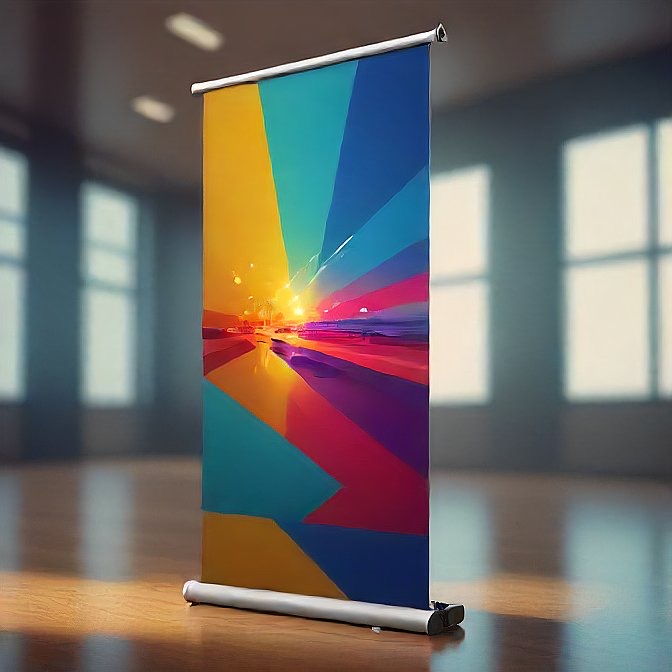 Gestaltung von Roll-up-Display Bannern Farben mit hohem Kontrast