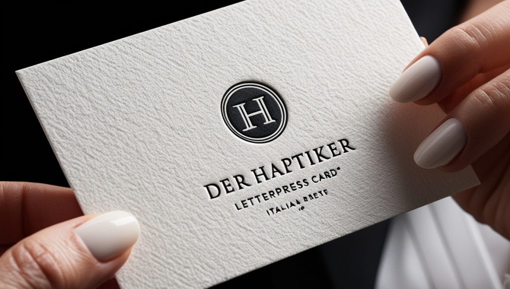 Haptische Wirkung einer Letterpress-Visitenkarte