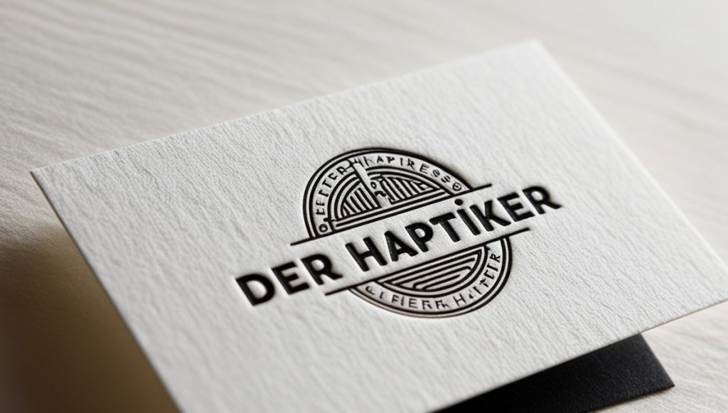 Letterpress-Visitenkarte mit Logo-PrägungLetterpress-Visitenkarte mit Logo-Prägung