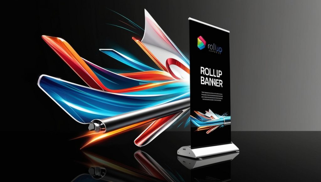 Schnell aufbaubares Roll-Up Display für Messen
