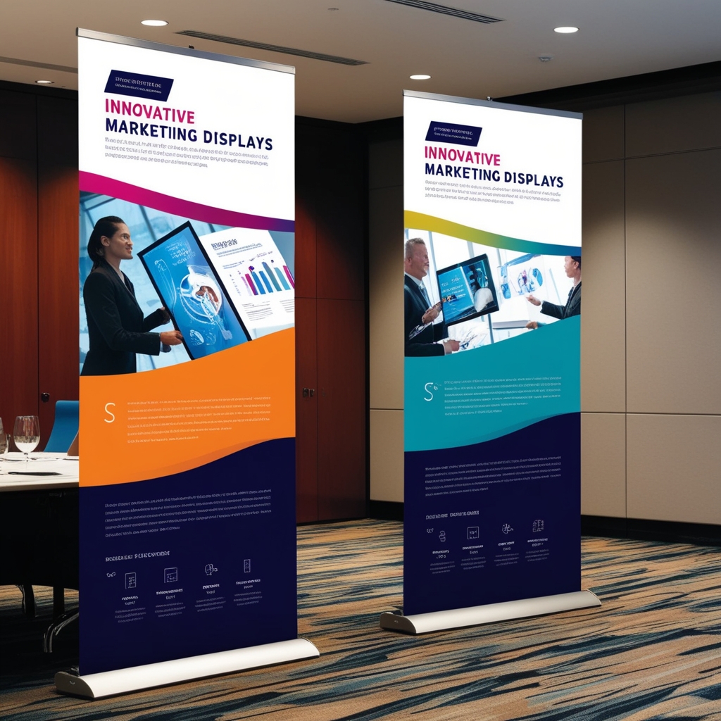 Roll-up Displays auf einer Konferenz
