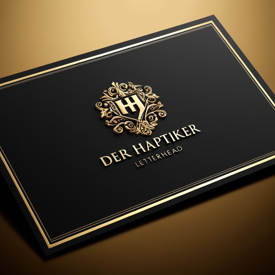 Letterpress-Visitenkarte Rückseite mit Gold-Folienprägung