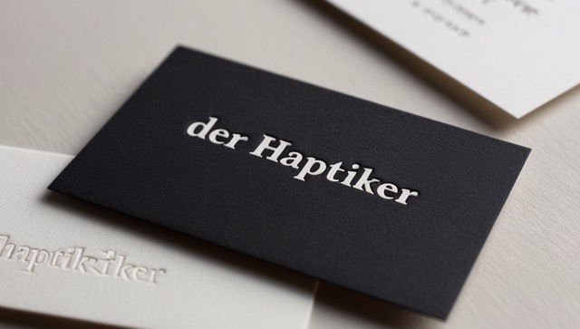 Schwarze Visitenkarte mit Weißdruck