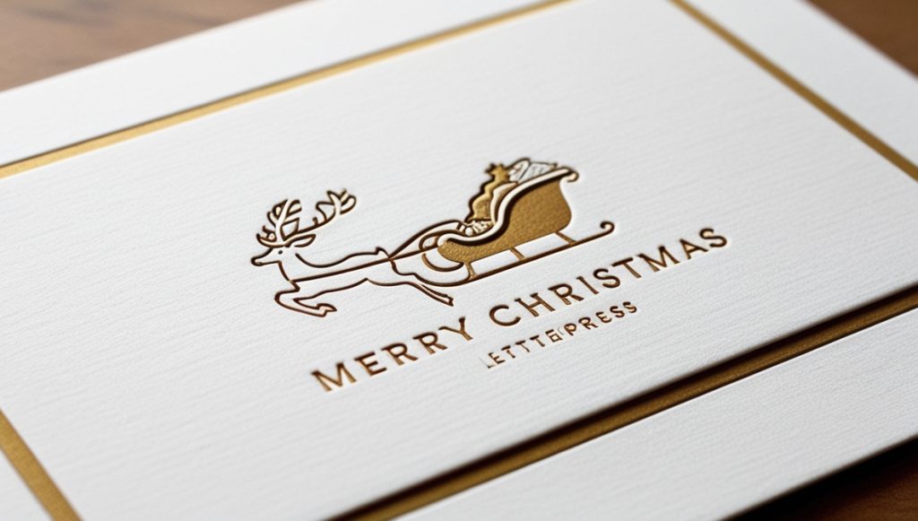 Weihnachtskarten drucken Bonn gold-weiss