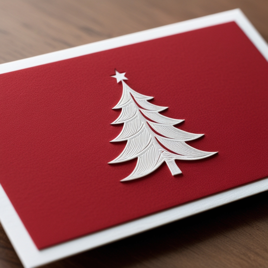 Weihnachtskarten drucken weiss-rot